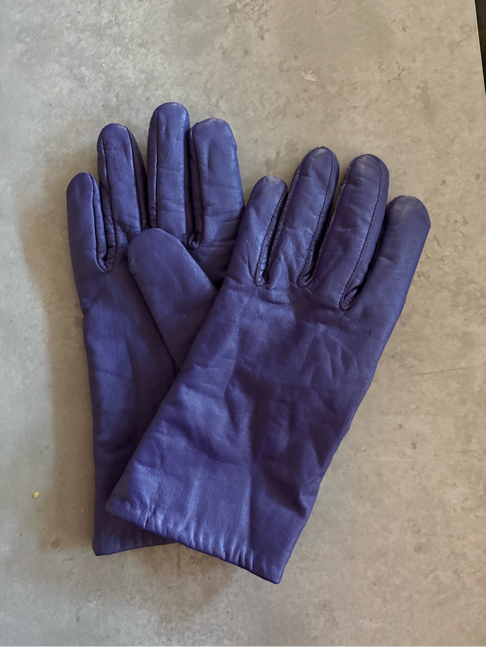 Purple Leather Gloves